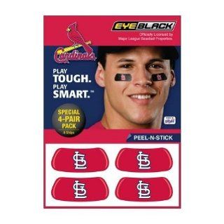 Saint Louis Cardinals St. Eye Black Team Color Hat Logo 4 Pairs (8)  Sports Related Tailgating Fan Packs  Sports & Outdoors
