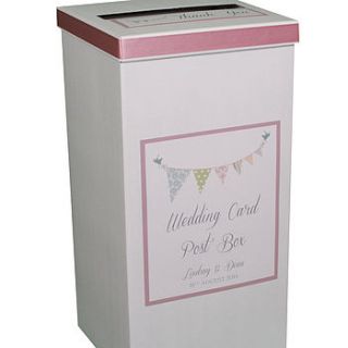 personalised bunting wedding post box by dreams to reality design ltd