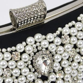 pearl and jewel encrusted clutch bag by my posh shop