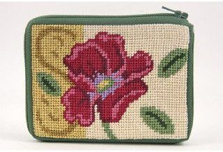 Coin Purse   Red Poppy On Gold   Needlepoint Kit  
