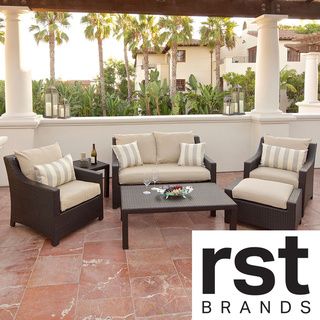 RST Slate 6 piece Love Seat and Club Chairs Patio Furniture Set Outdoor Model OP PEOSS6 SLT K RST Brands Sofas, Chairs & Sectionals