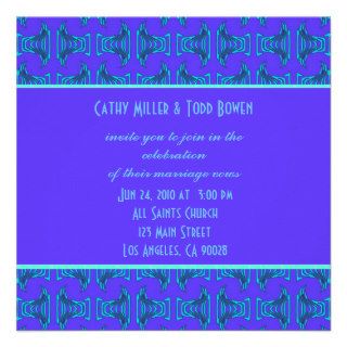 Purple Turquoise Tiki Wedding Invite