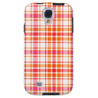 Orange and Hot Pink Fashion Plaid Galaxy S4 Case