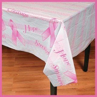 Pink Ribbon Breast Cancer Awareness Plastic 54 x 72 Tablecloth Great for Fundraising Tables   Breast Cancer Table Cloth