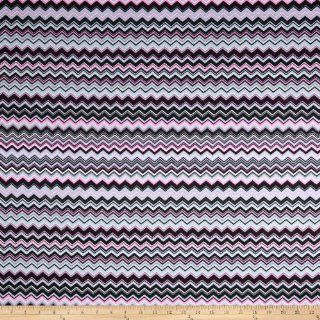 Chevron Flannel Pink/Grey Fabric