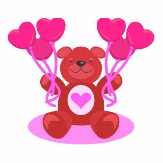 cute valentine teddy bear design cut out