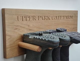 welly boot rack   wall hung by the oak & rope company