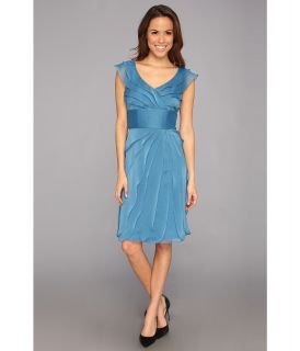 Adrianna Papell Short Irra Tiered Petal Dress Womens Dress (Blue)