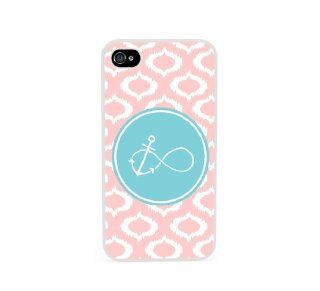 Anchored Forever Baby Pink Ikat Cute Hipster White iPhone 4 Case Fits iPhone 4 & iPhone 4S Cell Phones & Accessories