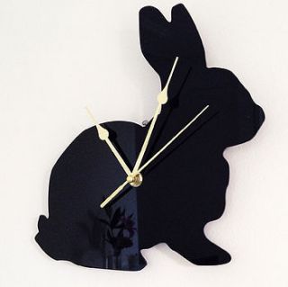 black bunny clock by studio thirty two