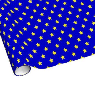 Blue and Yellow Stars Gift Wrap