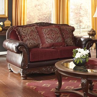 Signature Design by Ashley Weslynn Place Burgundy Loveseat with Accent Pillows Signature Design by Ashley Sofas & Loveseats