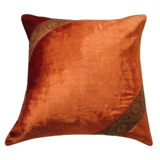 1 Pc India Orange Large Cushion Cover Patchwork Velvet Couch Handmade Sofa Home Décor Pillow Case 24' Inches Free  Throw Pillow Covers