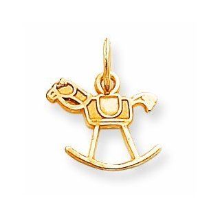 10K Gold BABY ROCKING HORSE CHARM Pendants Jewelry