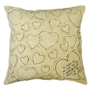'to carry all my love' linen cushion by box brownie trading