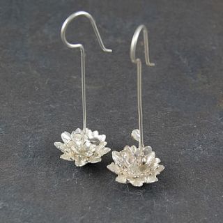 flower stem sterling silver earrings by otis jaxon silver and gold jewellery
