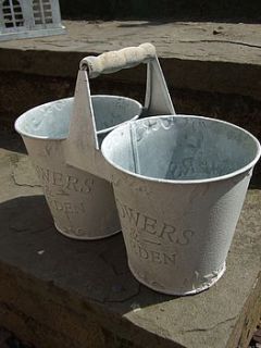 zinc 'flower and garden' double planter by the hiding place