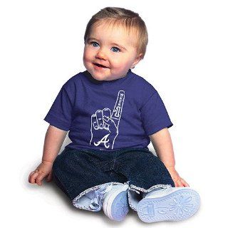Atlanta Braves Infant #1 Fan T Shirt by Soft as a Grape   Navy 6 Months Baby