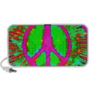 Abstract Psychedelic Tie Dye Peace Sign Mini Speakers