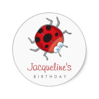 Ladybird / Ladybug Gift Party Favors Label Sticker