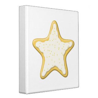 Iced Star Cookie. Yellow and White. Vinyl Binders