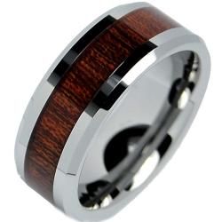 Men's Tungsten Carbide Wood Inlay Band (8 mm) Men's Rings