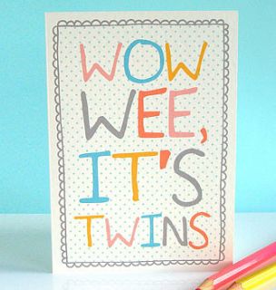 'wow wee it's twins' card by sarah catherine designs