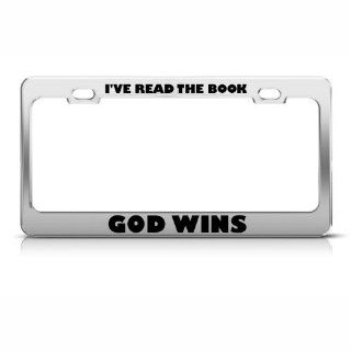I've Read The Book God Wins Religious License Plate Frame Tag Holder Automotive