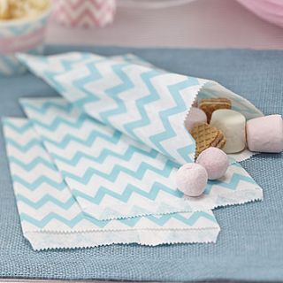 powder blue / green chevron party candy bags by ginger ray