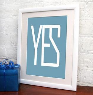 'yes' inspirational print by fizzy lemonade