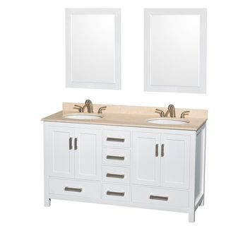 Wyndham Collection Sheffield 60 inch White Double Vanity