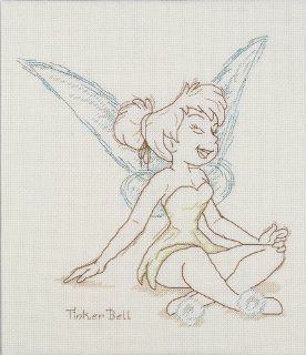Janlynn Cross Stitch Kit, 12 Inch by 12 Inch, Tinker Bell Giggle Sketch