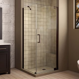 Dreamline Elegance 34 In. D X 32 In. W X 72 In. H Frameless Pivot Shower Enclosure