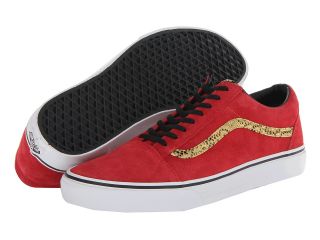 Vans Old Skool Red/Gold) Skate Shoes (Red)