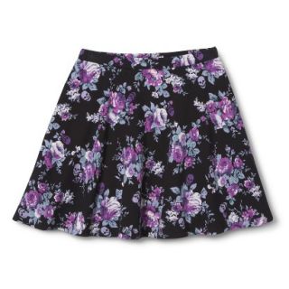 Juniors Printed Skirt   Black/Purple XS
