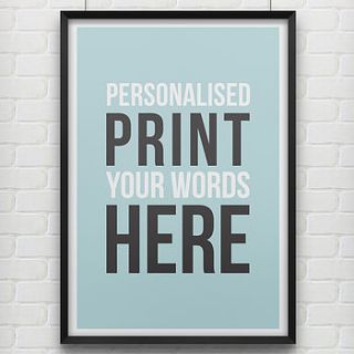 personalised print featuring your words by doodlelove