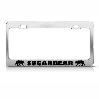 Sugarbear Sugar Bear Animal License Plate Frame Stainless Metal Tag Holder Sports & Outdoors