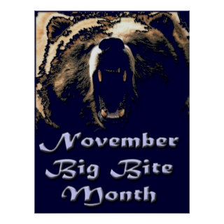 Grizzly Bear November Big Bite Month Print