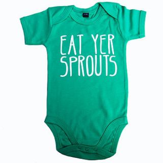 eat yer sprouts babygro by tee and toast