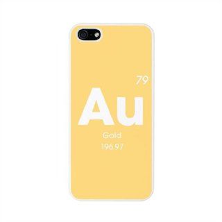 Gold Periodic Table Element White Rubberised Hard Back Cover Case for iPhone 5 Cell Phones & Accessories