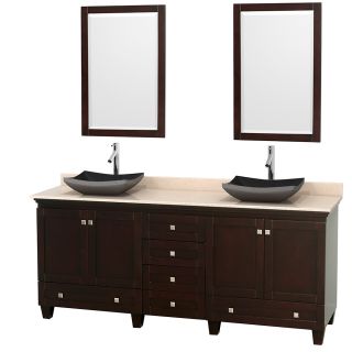 Wyndham Collection Acclaim 80 inch Double Espresso Vanity