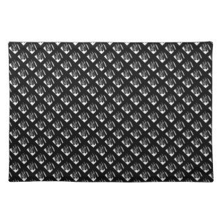 Piano square with black background placemat