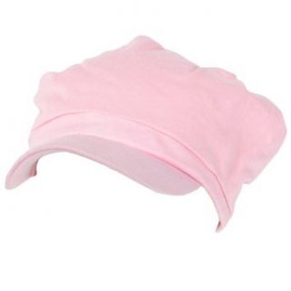 New Cotton Tie Back Slouchy Newsboy Cap Hat Junior Pink Small Medium