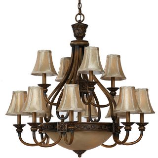 Vintage Collection 15 light Weathered Teak Chandelier