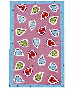 Hand tufted Happy Hearts Childrens Rug (4 X 6)