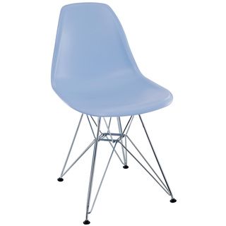 Blue Plastic Side Chair With Wire Base