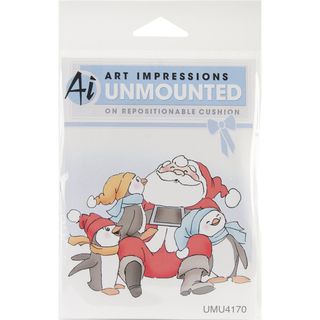 Art Impressions Christmas 2012 Cling Rubber Stamp santa   Penguins