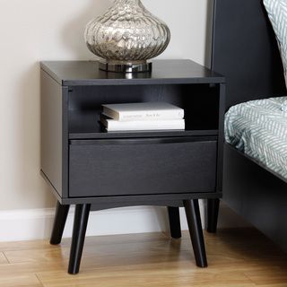 Exim Sterling Soft Black Nightstand Black Size 1 drawer