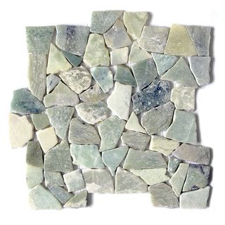 Sea Grass Jade Stone Mosaic 12 X 12 Interlocking Floor And Wall Tile (pack Of 5)
