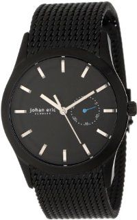 Johan Eric Men's JE1300 13 007 Agers Black Ion Plated Black Dial Date Mesh Bracelet Watch Watches